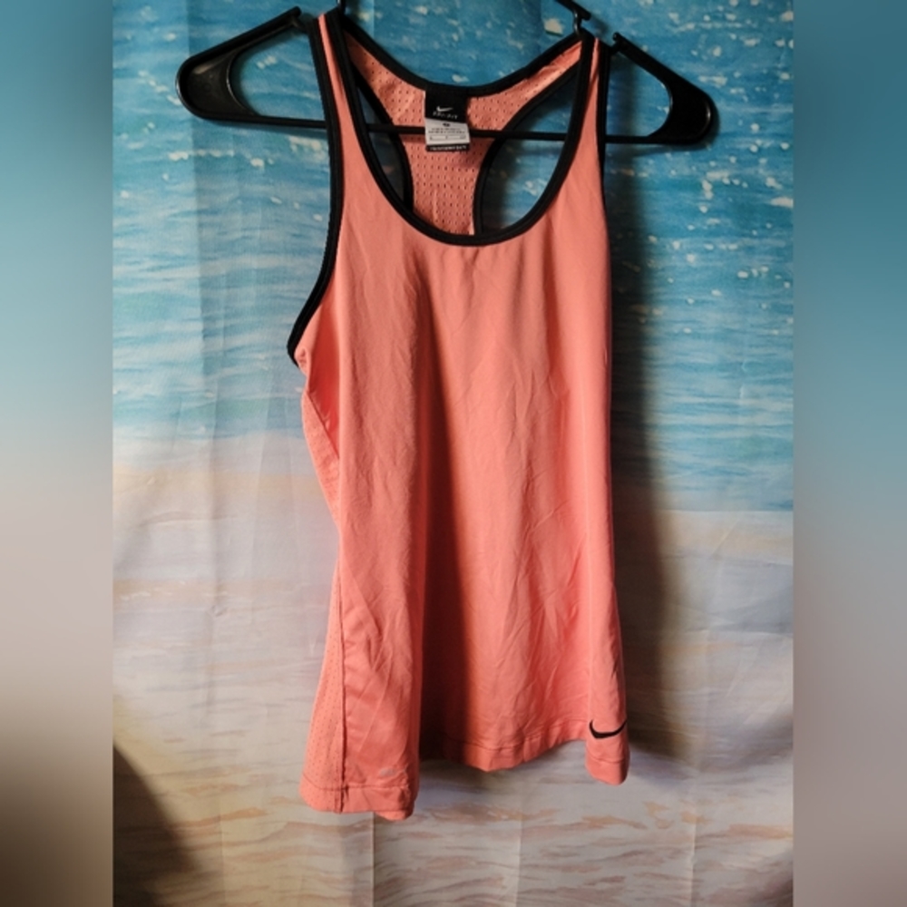 Nike Dri-fit Coral & black‎ Athletic Racerback tank top Size Small